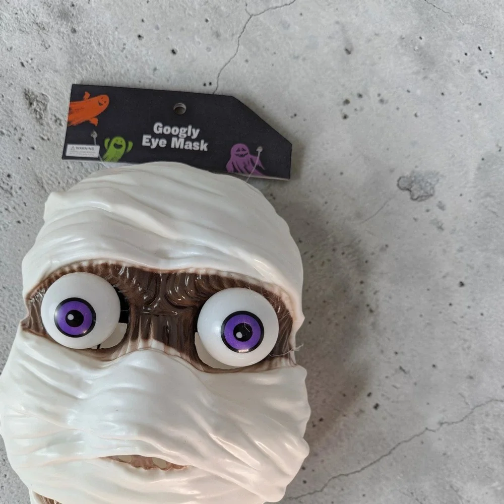 Googly Eye Mask Mummy Halloween Costume Accessory White Purple Kids